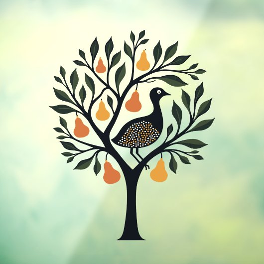 梨の木の切り抜きステンシルレトロ5 ウィンドウサイン (シート3)