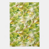 梨の木の枝と梨のパターン キッチンタオル (縦)