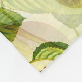 梨の木の枝と梨のパターン フリースブランケット (角)