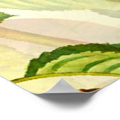 梨の木の枝と梨のパターン ポスター (角)