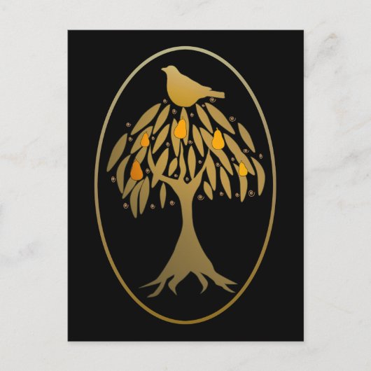 梨の木の金ゴールド ポストカード (正面)