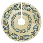 梨の木、ゴールデンクリスマスツリースカート ブラッシュドポリエステルツリースカート (正面)