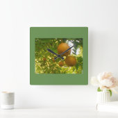 梨の木 スクエア壁時計 (ホーム)