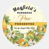 梨の果実の缶詰 | Jam Jarラベル ラウンドシール (正面)