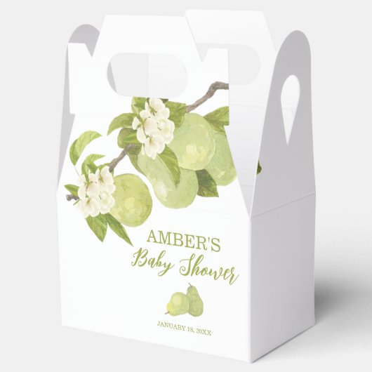 梨の果実の赤ちゃんシャワー フェイバーボックス (オープン)