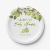 梨の果実の赤ちゃんシャワー ペーパープレート (正面)