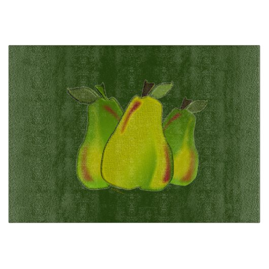 梨の果実ガラス カッティングボード (正面)