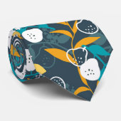 梨の果実植物のブラックカラー模様 ネクタイ (ロール)