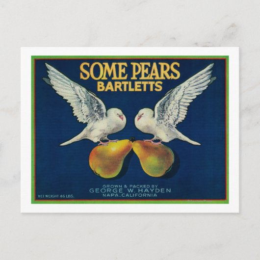 梨の梨のクレートLabelNapa、CA ポストカード (正面)