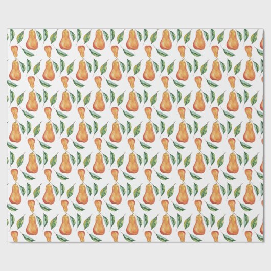 梨の模様の色のアートハンド色彩の鮮やか ラッピングペーパー (フラット)