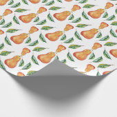 梨の模様の色のアートハンド色彩の鮮やか ラッピングペーパー (角)