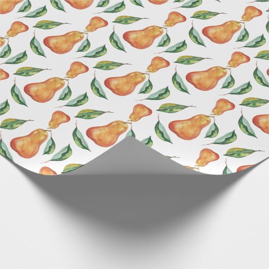 梨の模様の色のアートハンド色彩の鮮やか ラッピングペーパー (角)