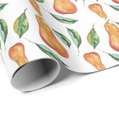 梨の模様の色のアートハンド色彩の鮮やか ラッピングペーパー (ロールコーナー)