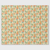 梨の模様の色のアートハンド色彩の鮮やか ラッピングペーパー (フラット)