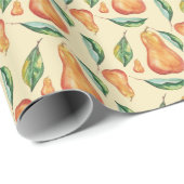 梨の模様の色のアートハンド色彩の鮮やか ラッピングペーパー (ロールコーナー)