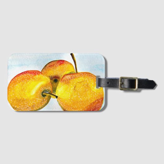 梨の水彩果実画 ラゲッジタグ (正面横)