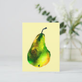 梨の水彩緑の果実 ポストカード (スタンド正面)