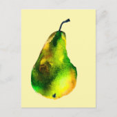 梨の水彩緑の果実 ポストカード (正面)