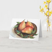 梨の水彩静物ノテカード カード (黄色い花)