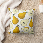 梨の継ぎ目のない模様。手描きパターン(背面) クッション (ブランケット)