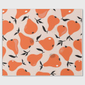 梨の継ぎ目の無い模様。手書きイラストレーション ラッピングペーパー (フラット)