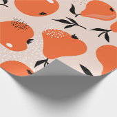 梨の継ぎ目の無い模様。手書きイラストレーション ラッピングペーパー (角)