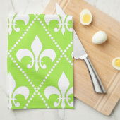 梨の緑（紋章の）フラ・ダ・リ キッチンタオル (四つ折り)