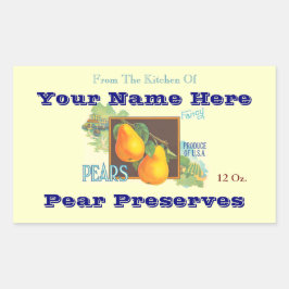 梨の編集可能ヴィンテージベーキングシール 長方形シール
