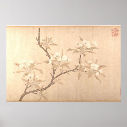 梨の花の古美術品(1280年頃) ポスター (正面)