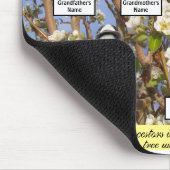 梨の花の家族の木の引用文と写真 マウスパッド (コーナー)