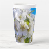 梨の花の枝 カフェラテマグ (正面)