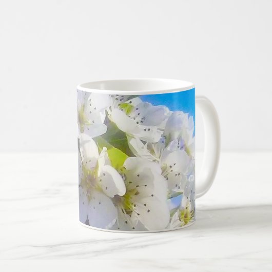 梨の花の枝 コーヒーマグカップ (正面右)
