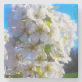 梨の花 ストーンコースター (正面)