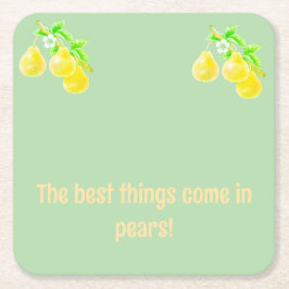 梨の赤ちゃんシャワー スクエアペーパーコースター
