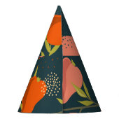 梨の重なり：カラフルヴィンテージ壁紙 パーティーハット (裏面)