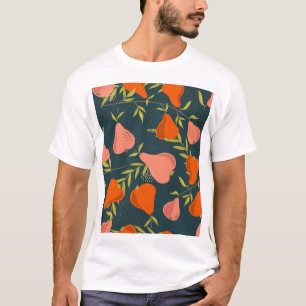 梨の重なり:カラフルヴィンテージ壁紙 Tシャツ