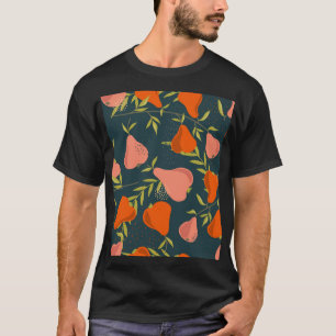 梨の重なり:カラフルヴィンテージ壁紙 Tシャツ
