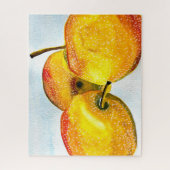 梨の黄色い水色の果物 ジグソーパズル (縦)