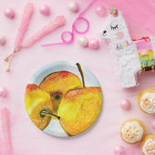 梨の黄色い水色の果物 ペーパープレート (パーティー)