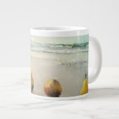 梨はビーチで日帰り。 ジャンボコーヒーマグカップ (正面右)