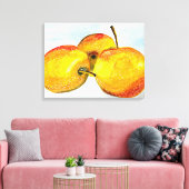 梨は黄色い水色の果実をつける キャンバスプリント (インサイチュ (リビング))