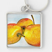 梨は黄色い水色の果実をつける キーホルダー (正面)