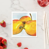 梨は黄色い水色の果実をつける スタンダードカクテルナプキン (インサイチュ)