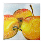 梨は黄色い水色の果実をつける タイル (正面)