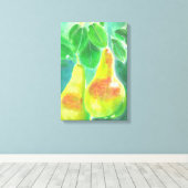 梨ぶら下がったの木絵画の キャンバスプリント (インサイチュ (ウッドフロア))