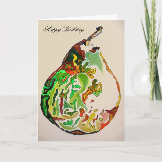 梨アートオリジナル水カラーイラストレーション カード (正面)