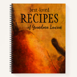 梨アートパーソナライズされたレシピ本 ノートブック