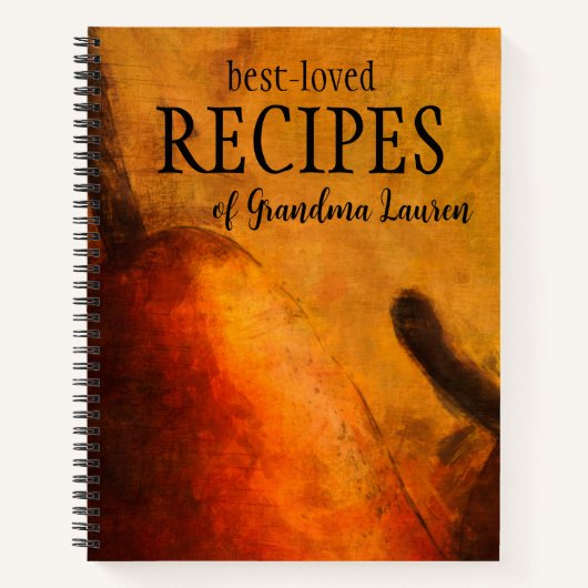 梨アートパーソナライズされたレシピ本 ノートブック (正面)