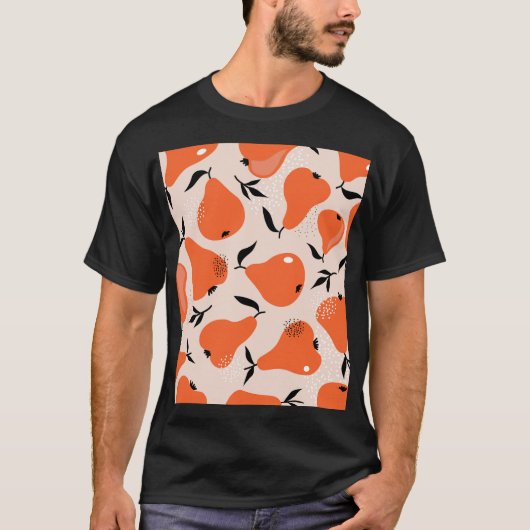 梨ガロール:カラフルヴィンテージ壁紙 Tシャツ (正面)