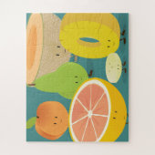 梨グレープフルーツのパイナップルピーチカートフード ジグソーパズル (縦)